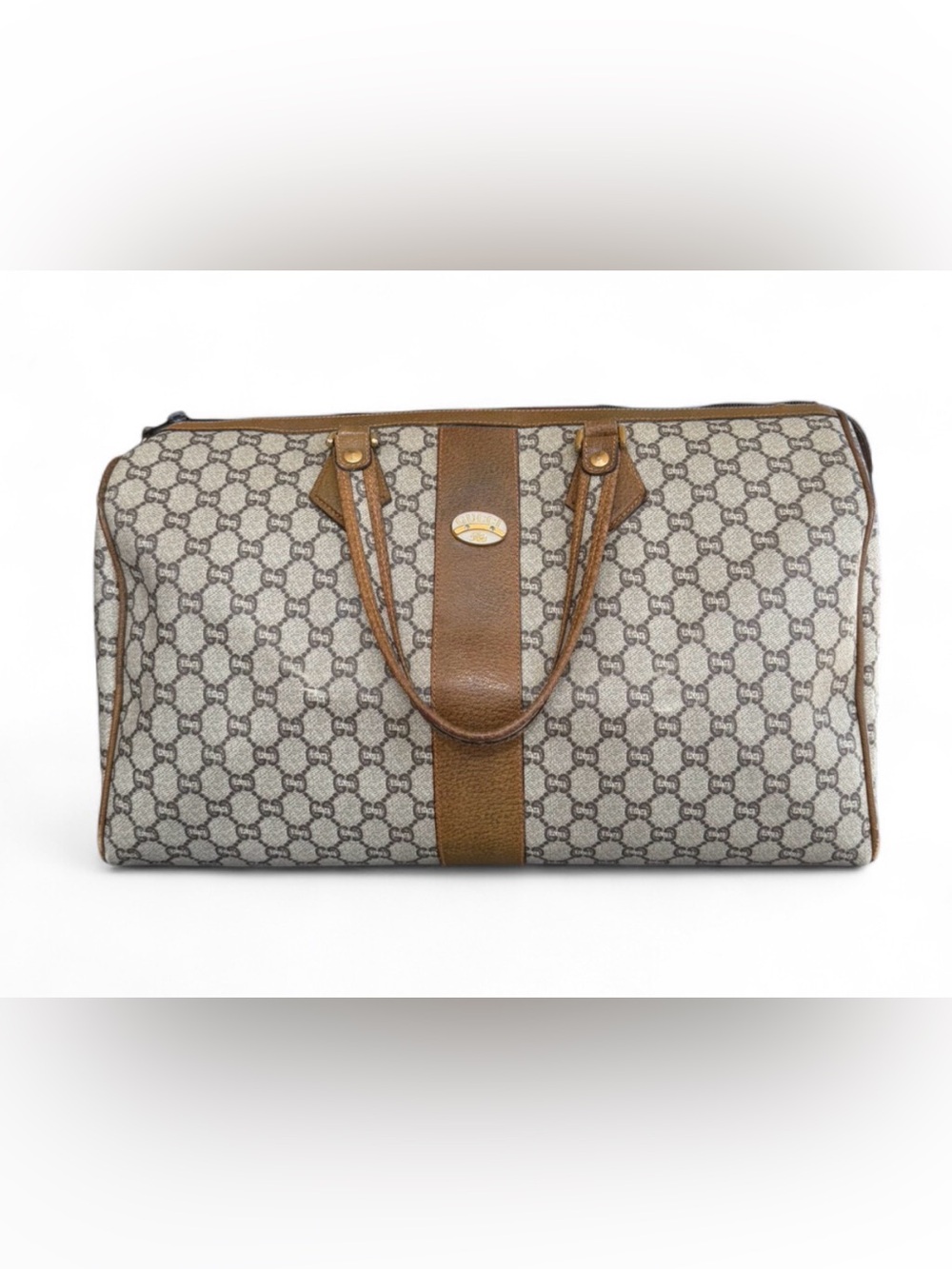 Gucci Plus Monogram Canvas Duffel Boston Bag with Leather Trim. Comes with COA - Picture 14 of 15
